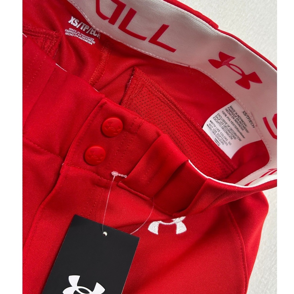 Under Armour Women's Red Baseball Pants Cropped Size XS NEW - Picture 9 of 9